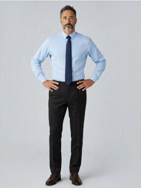 PERRY ELLIS -- Portfolio, Men's Dress Pant, Black, Pleated Front, Pockets, Cuffs